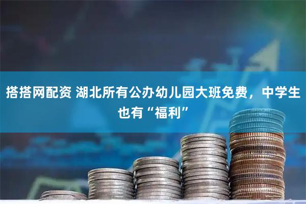 搭搭网配资 湖北所有公办幼儿园大班免费,中学生也有“福利”