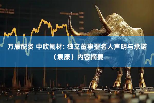 万辰配资 中欣氟材: 独立董事提名人声明与承诺（袁康）内容摘要